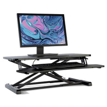 Load image into Gallery viewer, New Upgraded 80cm Desk Converter | Adjustable Height Sit-Stand Riser | Dual Monitor Laptop Workstation With Wide Keyboard Tray | Home | Office