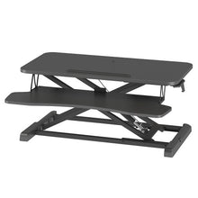 Load image into Gallery viewer, New Upgraded 80cm Desk Converter | Adjustable Height Sit-Stand Riser | Dual Monitor Laptop Workstation With Wide Keyboard Tray | Home | Office