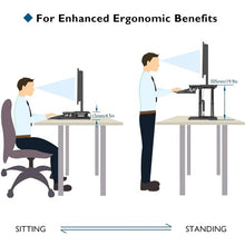 Load image into Gallery viewer, New Upgraded 80cm Desk Converter | Adjustable Height Sit-Stand Riser | Dual Monitor Laptop Workstation With Wide Keyboard Tray | Home | Office