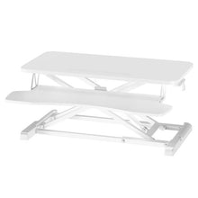Load image into Gallery viewer, New Upgraded 80cm Desk Converter | Adjustable Height Sit-Stand Riser | Dual Monitor Laptop Workstation With Wide Keyboard Tray | Home | Office