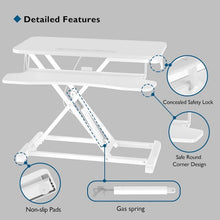 Load image into Gallery viewer, New Upgraded 80cm Desk Converter | Adjustable Height Sit-Stand Riser | Dual Monitor Laptop Workstation With Wide Keyboard Tray | Home | Office