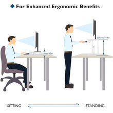 Load image into Gallery viewer, New Upgraded 80cm Desk Converter | Adjustable Height Sit-Stand Riser | Dual Monitor Laptop Workstation With Wide Keyboard Tray | Home | Office