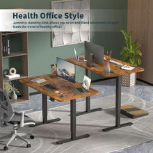 Load image into Gallery viewer, New Upgraded Electric Standing Desk | 120 x 60 cm Adjustable Height | 2 Memory Settings | LED | Height Display | Steel Legs | Ultra-Quiet Motor (Rustic Wood)