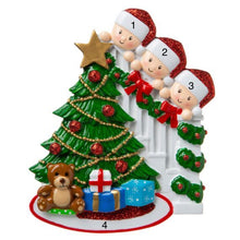 Load image into Gallery viewer, Peeking Family Ornament | Poly Resin | Personalized | Christmas | Holidays | Multi Head