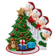 Load image into Gallery viewer, Peeking Family Ornament | Poly Resin | Personalized | Christmas | Holidays | Multi Head