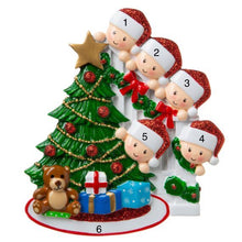 Load image into Gallery viewer, Peeking Family Ornament | Poly Resin | Personalized | Christmas | Holidays | Multi Head