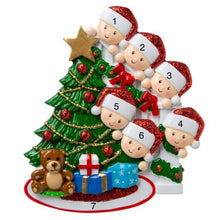 Load image into Gallery viewer, Peeking Family Ornament | Poly Resin | Personalized | Christmas | Holidays | Multi Head