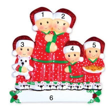 Load image into Gallery viewer, Adorable PJ Family | Poly Resin | Personalized | Multi Head | Christmas | Holidays