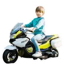 Load image into Gallery viewer, Super Cool 2025 Upgraded 24V Police Ride-On Motorcycle w/ Removable Stabilizing Wheels | Leather Seat | Rubber Tires