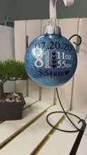 Load and play video in Gallery viewer, Birth Stat Glitter Disc Ornament