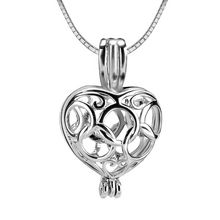 Load image into Gallery viewer, Infinite Love Heart Sterling Silver Cage Necklace Set
