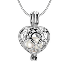 Load image into Gallery viewer, Infinite Love Heart Sterling Silver Cage Necklace Set