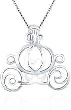 Load image into Gallery viewer, Princess Carriage Sterling Silver Cage Necklace Set
