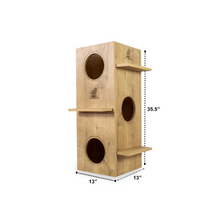Load image into Gallery viewer, Cats love our modern design and high-quality materials. It's a great place for them to lounge, scratch, play, and sleep. You'll love how easy it is to clean with the waterproof shell and faux fur cover.