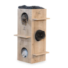 Load image into Gallery viewer, It's time to bring your cats out of the dark and show them some love! Your cat needs a space to call home. It needs a place to scratch and groom themselves, to play with toys, to sleep with Dexter Cat Tower