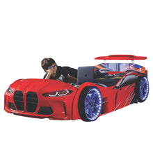 Load image into Gallery viewer, Super Cool 2025 Red GTX Twin Race Car Bed Upgraded | LED Lights