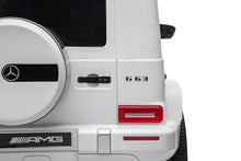 Load image into Gallery viewer, Licensed 2025 Mercedes GWagon G63 White Upgraded | 2 Seater | 24V | 4x4 Kids Ride-On | Leather Seats | Rubber Tires | Remote