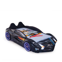 Load image into Gallery viewer, Super Cool 2025 Black Moon Luxury Race Car Bed W/LEDS & Sound Effects | Free Mattress | Twin