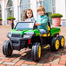 Load image into Gallery viewer, 2025 Upgraded 24V | 6 Wheel Tractor Farm W Tipping Bin | 4x4 Ride-On 2 Seater | Leather Seats | Rubber Tires | Remote | Pre Order