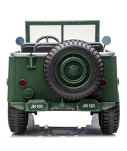Load image into Gallery viewer, 2025 Military / Army 24V Willy 4x4 Jeep Style Truck Upgraded | 3 Seater Kids Ride-On | Leather Seats | Rubber Tires | Remote