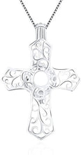 Load image into Gallery viewer, Classy Fashion Cross Sterling Silver Cage Necklace Set