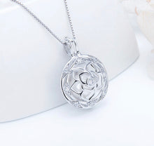 Load image into Gallery viewer, Dazzling Rose Bloom Sterling Silver Cage Necklace Set