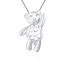 Load image into Gallery viewer, Teddy Bear Sterling Silver Cage Pendant