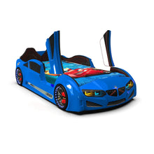 Load image into Gallery viewer, Super Cool Upgraded 2025 MZ Race Car Bed | LED Lights | Remote Sounds | Easy Assembly | Opening Doors | Holds 300lbs