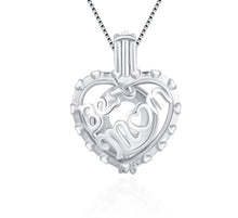 Load image into Gallery viewer, Best Mom Heart Sterling Silver Cage Pendant