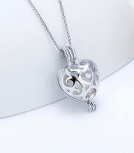 Load image into Gallery viewer, Romantic Heart Sterling Silver Cage Necklace Set