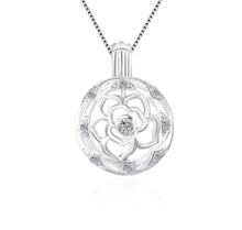 Load image into Gallery viewer, Dazzling Rose Bloom Sterling Silver Cage Necklace Set