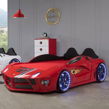 Load image into Gallery viewer, Super Cool 2025 Model Red Moon Luxury Race Car Bed W/LEDS & Sound Effects | Free Mattress | Twin