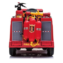 Load image into Gallery viewer, 2025 Fire Truck Style Ride-On | 12V | Upgraded | Lots of Lights | Water Gun | Hat | Fire Extinguisher | Big 1 Seater | Remote