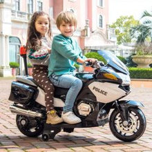 Load image into Gallery viewer, Super Cool 2025 Upgraded 24V Police Ride-On Motorcycle w/ Removable Stabilizing Wheels | Leather Seat | Rubber Tires