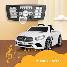 Load image into Gallery viewer, Super Cool 12V 2025 Mercedes-Benz SL500 Kids Ride On Car | Remote | Music | Horn | Spring Suspension (White) Ages 1-5