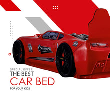Load image into Gallery viewer, Super Cool 2025 Red Champion Camaro Style Twin Size Car Bed For Kids | LED lights | Remote Control For Features | Pre Order