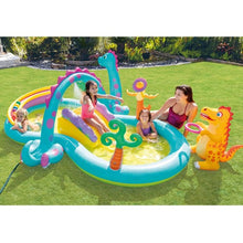 Load image into Gallery viewer, Super Cool Children’s Outdoor Dinoland Inflatable Kiddie Pool Park With Water Slide