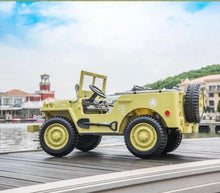 Load image into Gallery viewer, 2025 Military / Army 24V Willy 4x4 Jeep Style Truck Upgraded | 3 Seater Kids Ride-On | Leather Seats | Rubber Tires | Remote