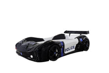 Load image into Gallery viewer, Super Cool 2025 Upgraded Premium Police Race Car Twin Bed | LED Lights | Opening Doors | Remote Controlled | Free Mattress | Holds 300 Lbs