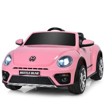 Load image into Gallery viewer, New 2025 | 12V Licensed Volkswagen Beetle Kids Ride On Car 1 Seater Upgraded | Open Doors | Lights | Ages 1-8 | Remote