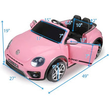 Load image into Gallery viewer, New 2025 | 12V Licensed Volkswagen Beetle Kids Ride On Car 1 Seater Upgraded | Open Doors | Lights | Ages 1-8 | Remote