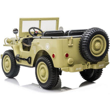 Load image into Gallery viewer, 2025 Military / Army 24V Willy 4x4 Jeep Style Truck Upgraded | 3 Seater Kids Ride-On | Leather Seats | Rubber Tires | Remote