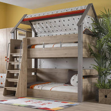 Load image into Gallery viewer, Super Cool High Quality Full Over Double Bunk Bed | Carpet Included | Bed Spread Included | Ceiling Lamp included