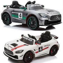 Load image into Gallery viewer, 2025 Licensed Mercedes GT4 AMG Ride-On Car Upgraded | 12V /6V | TV Mp4 | Leather Seat | Rubber Tires | 1 Seater | Remote
