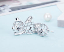 Load image into Gallery viewer, Teddy Bear Sterling Silver Cage Pendant