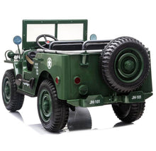 Load image into Gallery viewer, 2025 Military / Army 24V Willy 4x4 Jeep Style Truck Upgraded | 3 Seater Kids Ride-On | Leather Seats | Rubber Tires | Remote