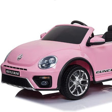 Load image into Gallery viewer, New 2025 | 12V Licensed Volkswagen Beetle Kids Ride On Car 1 Seater Upgraded | Open Doors | Lights | Ages 1-8 | Remote