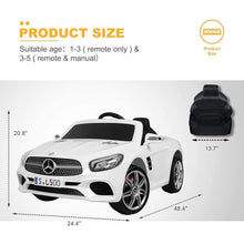 Load image into Gallery viewer, Super Cool 12V 2025 Mercedes-Benz SL500 Kids Ride On Car | Remote | Music | Horn | Spring Suspension (White) Ages 1-5