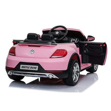Load image into Gallery viewer, New 2025 | 12V Licensed Volkswagen Beetle Kids Ride On Car 1 Seater Upgraded | Open Doors | Lights | Ages 1-8 | Remote