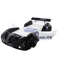 Load image into Gallery viewer, Super Cool 2025 Upgraded Premium Police Race Car Twin Bed | LED Lights | Opening Doors | Remote Controlled | Free Mattress | Holds 300 Lbs